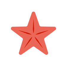 Obraz premium 赤いヒトデのイラスト