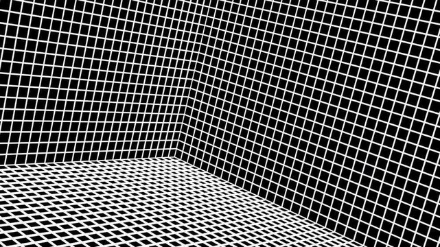 White grid wireframe. Computer generated 3d render