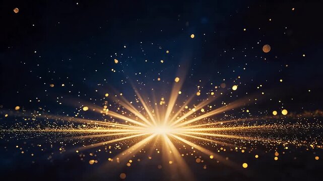 Golden starburst with sparkling particles