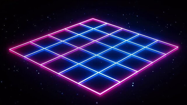Neon grid in space