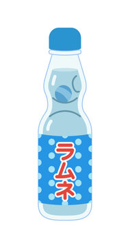 夏の飲み物ラムネのイラスト