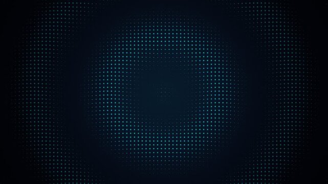 4K Cyber Midnight Ripple Animation, Futuristic Blue Neon Dot Matrix Wave, High-Tech Digital Topography Motion Graphic, Abstract Fluid Data Grid Seamless Background