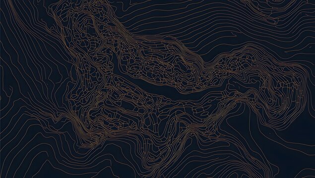 Amazing topography. Actual topography map. Futuristic seamless design, gorgeous tileable isolines pattern. Vector illustration.