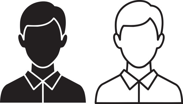 Human icon of two men showing concept of people, user, person, avatar, and account.