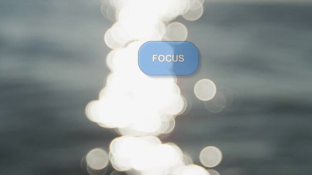 Bokeh sun column shimmering, FOCUS button appearing, UI buttons clustering, forming editing overlay