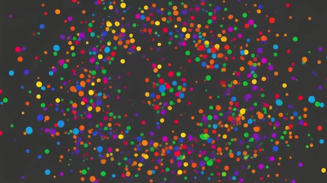 Abstract Colorful Confetti Explosion on Dark Background, Party Celebration