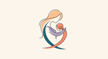 Obraz premium Mother Holding Newborn Baby Love.