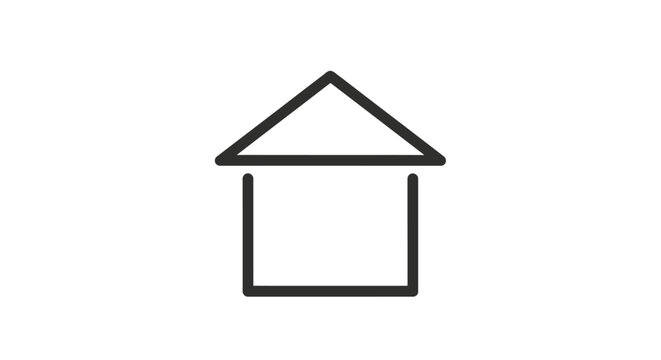 Simple Line Drawing of a House.