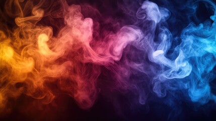 Obraz premium Abstract colorful smoke background with vibrant blue pink and orange hues