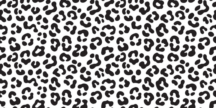 Seamless leopard print pattern background featuring dark spots on a transparent checkered backdrop for animal texture.