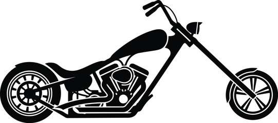 Black motorcycle silhouette with white outline © Robinson Crusoe