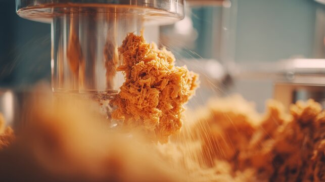 Industrial rubber compound being mixed in large blending machinery for manufacturing