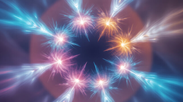 Colorful abstract light burst symbolizing freedom, adventure, and exploration