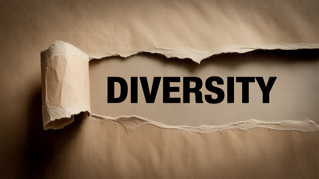 Paper tear revealing diversity text symbolizing trust, reliability, and security