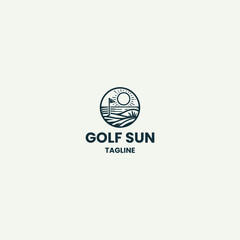 Fototapeta premium Golf sun logo template vector illustration design