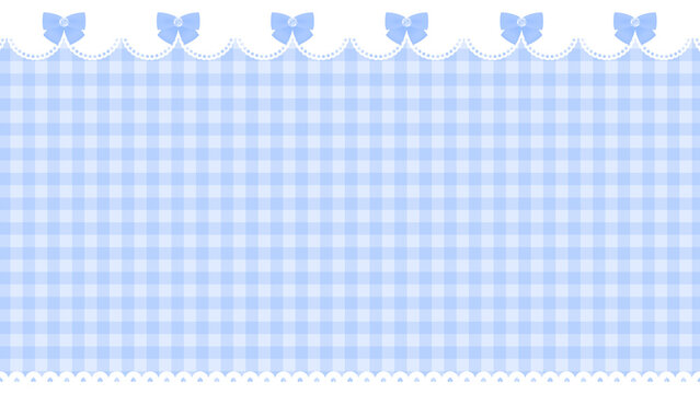 リボン チェック かわいい ゆめかわ レース 配信 サムネイル バナー デザイン 背景 イラスト 
