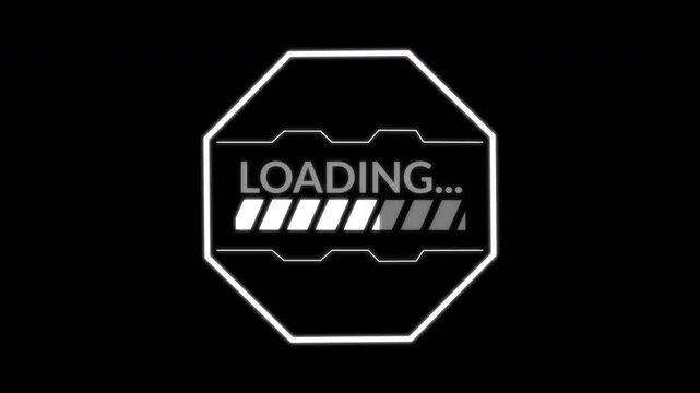 4K Distorted Cyberpunk Loading bar. Pro glitch animation for gaming transitions, tech YouTube intros, and sci-fi HUD assets.