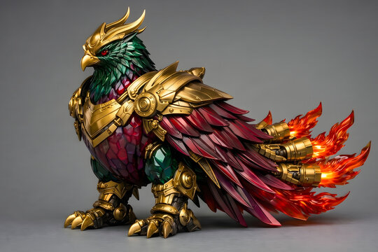 Yuru-Mecha: Gemstone - Southern Guardian Phoenix with Alexandrite Armor, 3D Chibi Mecha
