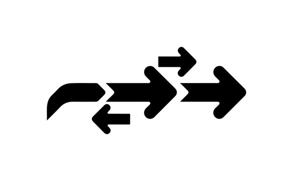 Split Direction Arrows with Cracked Line