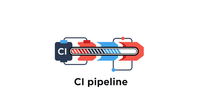 CI pipeline continuous integration icon.