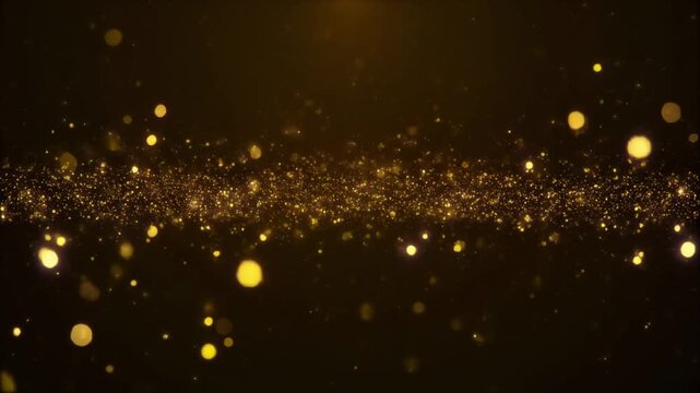 gif background golden particles shimmering in dark space