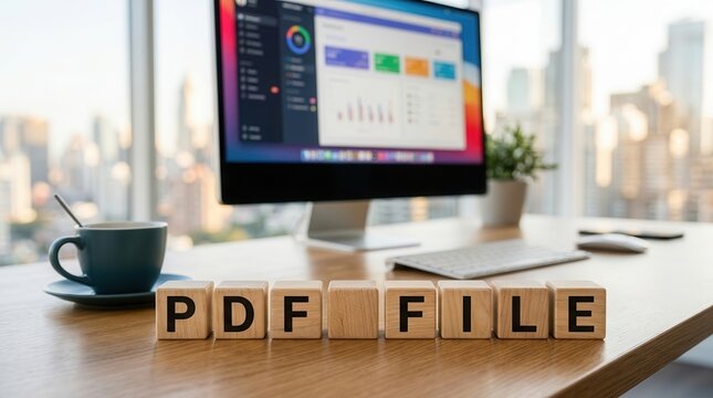 Digital document sharing workflow and PDF file access in a modern office setting