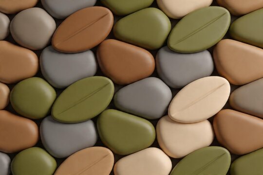 Colorful smooth stones arranged in pattern