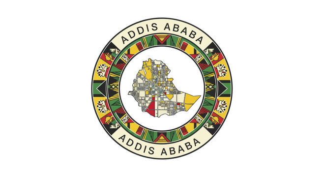 Addis Ababa City Flag Emblem Ethiopia.