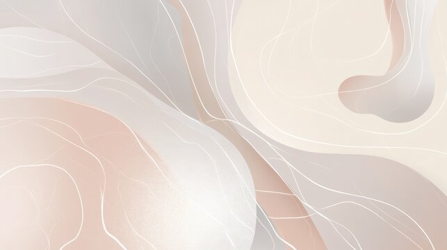Abstract swirls of soft pastel colors in shades of pink, beige, and white. The design features smooth curves and flowing lines, creating a calming visual effect.