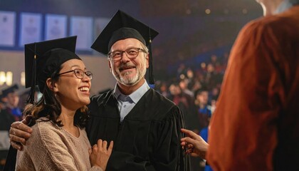 Fototapeta premium Happy Graduates Celebrating Achievement Together at Graduation Ceremony.