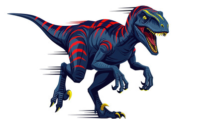 Dinosaur Running Fast with Open Mouth. © emal