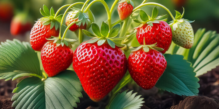 Die Erdbeeren werden langsam rot