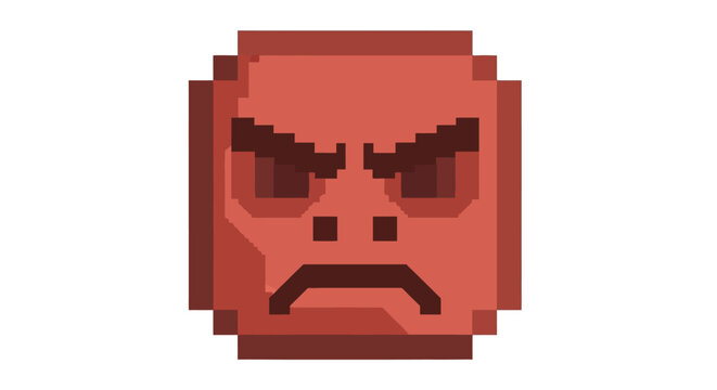 Angry Pixelated Red Face.