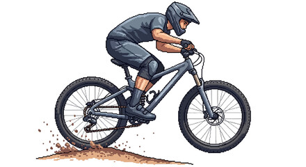 Naklejka premium Man Riding Mountain Bike.