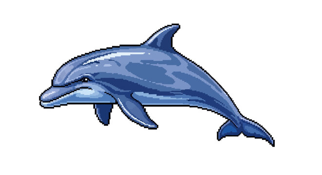 Dolphin Swimming In Water.