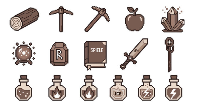 Fantasy magic potion bottles.