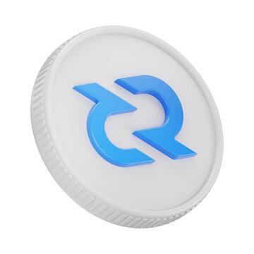 Decred DCR Cryptocurrency Coin 3D Render Illustration