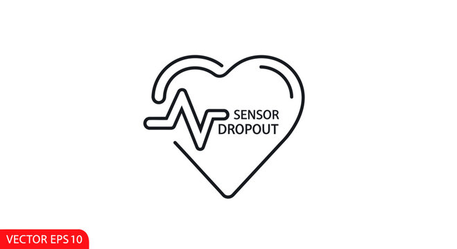 Heart Rate Sensor Dropout Icon.
