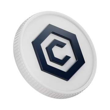 Cronos CRO Cryptocurrency Coin 3D Render Illustration