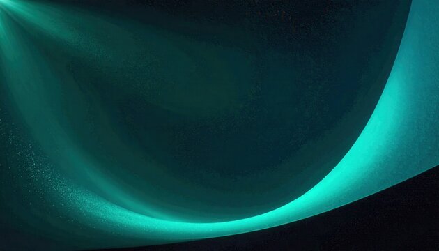 Fond de d&eacute;grad&eacute; sarcelle profond avec courbe lumineuse cyan et particules &eacute;tincelantes