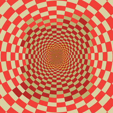 Abstract Checkerboard Tunnel Fractal Cleanical Background