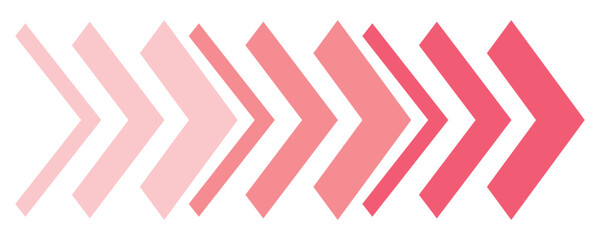 Fototapeta premium Red dynamic moving arrow directional symbol. Arrow direction quadruple multiple forward move next graphic design. Vector illustration. Eps10.