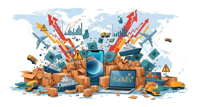 Global Supply Chain Disruption and Economic Impact with Rising Inflation and Logistics Challenges.