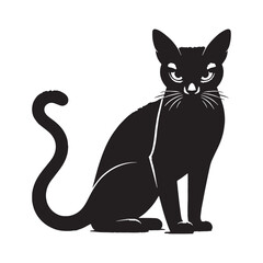 Fototapeta premium Elegant Cat Silhouette Graceful Feline Shadow Minimalist Black Outline Cute Kitty Shape Mysterious Night Cat Artistic Design Pet Lover Aesthetic Calm Quiet Animal Icon Smooth Curves Modern Style.