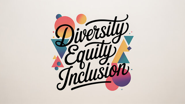 Diversity Equity Inclusion graphic design symbolizing financial stability and economic growth