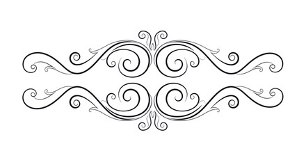 Fototapeta premium Elegant Black and White Swirl Ornament Design.