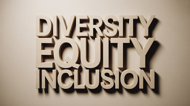 Diversity Equity Inclusion Text on Wall emphasizing precision, focus, and dedication