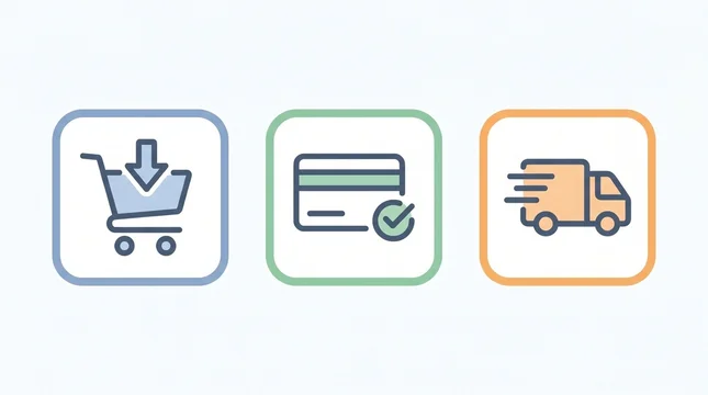 Modern Ecommerce Icon Set Minimal Flat Design
