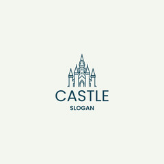 Fototapeta premium Castle logo vector icon illustration