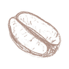 Fototapeta premium Hand drawn fresh roasted coffee bean Arabica robusta seed doodle Single element for print, web, design, decor
